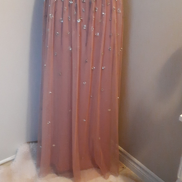BHLDN Anthropologie Mauve Sequin Formal Gown Dress Size 4 Prom Bridesmaid Flawed - Picture 6 of 16